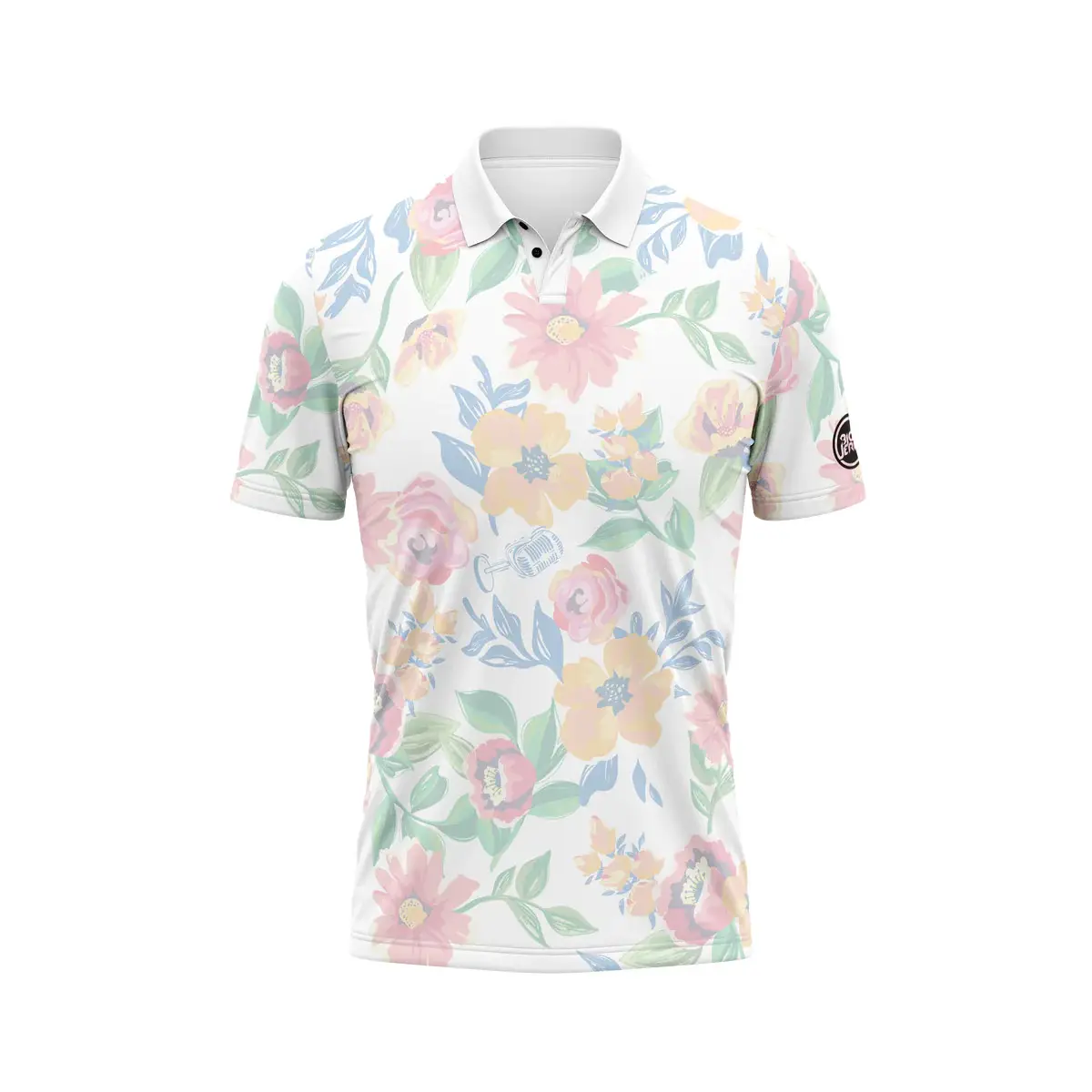Camiseta esportiva de poliéster Spandex para homens, camisa polo de golfe de secagem rápida com logotipo bordado por sublimação, modalidade esportiva para golfe por atacado