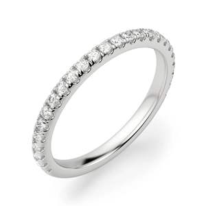 Round Cut Semi Eternity Wedding Band para mujer - Product Image 1