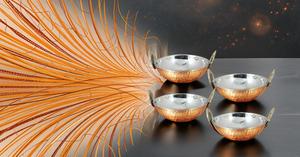 ชามอาหารอินเดียทำจากเหล็กสแตนเลสที่ได้รับแรงบันดาลใจจากอาหารอินเดียอุปกรณ์สำหรับอาหารเย็นอุปกรณ์โลหะคาราฮิ - Product Image 5