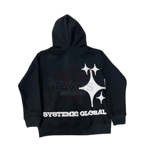 Sweat-shirts à capuche pour hommes à imprimé puff, fermeture éclair, uni, 100% coton, polaire doux, confortable, taille 450GSM, poids lourd, vente chaude - Product Image 2