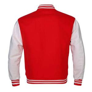 Nuevo abrigo de Letterman de calle alta otoño sólido Casual mangas de cuero lana Unisex Vintage College chaqueta de béisbol para hombres - Product Image 6