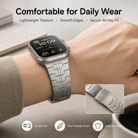 Bracelet de montre en titane respirant avec revêtement DLC de luxe, résistant à l'usure, compatible avec Watch Ultra, personnalisable OEM