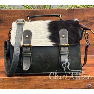 Nouveau populaire usine personnaliser de haute qualité femmes à la mode peau de vache sac à bandoulière en cuir véritable sac de messager une épaule sac à main - Product Image 1