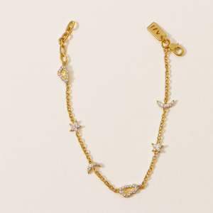 Pulsera con Dijes de Estrella, Luna y Perla Cristiana, Regalo - Product Image 5