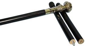 Canne en bois poli naturel avec canne en bois de conception en laiton pour la vente - Product Image 3