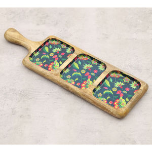 Plateaux de service élégants en bois de bambou avec bol pour les dattes de dessert et les collations quantité minimale de commande de cuisine personnalisées 100pcs - Product Image 3