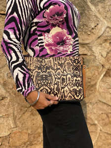 Nuevo estilo occidental Animal Print Fur Leather Celular Sling Bag Alta calidad Moda Real Hecho a mano Fur Leather Crossbody Bags - Product Image 3