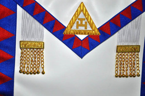 Tablier de qualité supérieure, brodé à la main, style vintage, dentelle royale, style maçonnique, en cuir d'agneau véritable - Product Image 6