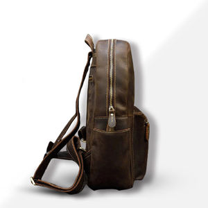 Mochila de viaje de negocios unisex, novedad, logotipo personalizado, cuero genuino, impermeable, diseño sencillo, forro de algodón, cremallera - Product Image 2