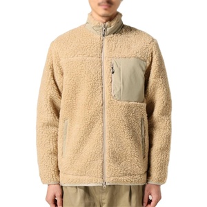 Stand Collar Color Block Reversible Hooded Sherpa Jacket with Waterproof Customizable Design and Front Pocket - Product Image 5