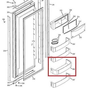 Estante de Plástico para Puerta de Refrigerador GE WR71X10427, Nuevo, Fuente de Alimentación Manual para Uso Doméstico - Product Image 3