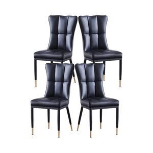 Modern Side <b>Chairs</b> for <b>Kitchen</b> Dining Living Room Waterproof Leather Upholstered with Foldable Metal Legs Home Furniture - Product Image 1