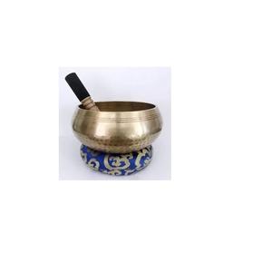 Bol chantant en métal de cloche de 7 pouces avec gâche en bois et coussin pour méditation de Yoga superbe bol de Chakra de couronne - Product Image 5