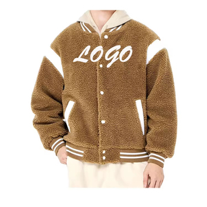 Meilleures ventes, veste d'hiver personnalisée à la mode, manteau épais en polaire, fermeture à glissière complète, vestes en polaire Sherpa à blocs de couleur pour hommes - Product Image 3