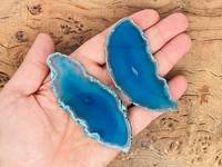 Precio al por mayor personalizar tamaño Natural encaje azul ágata piedra rebanadas colores mezclados ágata posavasos rebanadas para decoración del hogar