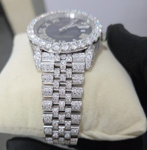 Reloj de Lujo para Hombre, Automático, de Acero Inoxidable, con Cristal de Moissanita VVS1 de Corte Brillante, Estilo Hip Hop, Analógico, con Fecha Automática - Product Image 4