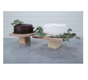 Tasse en bois gâteau support noyer finition hôtel vaisselle décoration accessoires fêtes de mariage gâteau serveur support - Product Image 1