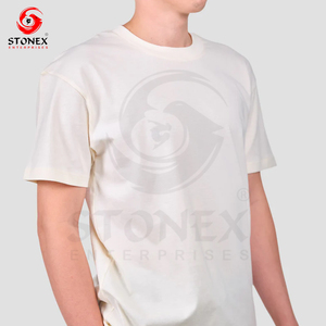 T-shirt de fitness pour homme, col rond, respirant, anti-transpiration, décontracté, couleur unie, 100% coton, coupe ample, 300g - Product Image 3