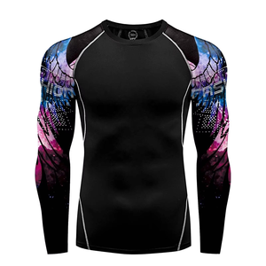 Hot Sale Custom <b>Printed</b> Gym Wear Rash Guard, Men Rash Guard Sublimation <b>Printed</b> MMA bjj Rushguard For Mens - Product Image 1