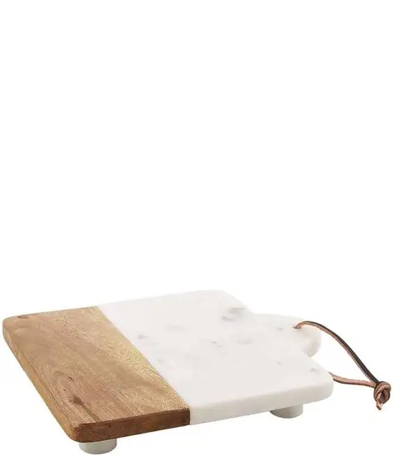 Modern Marble Natural Wood Finished Customized Size Rectangle Shape Mango & Acacia Wood Chopping Board for Hotel and Restaurant