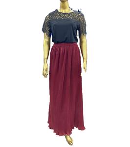 Jupe en mousseline de soie plissée décontractée pour femmes Imprimés floraux uniques sur coton Polyester Couleurs unies Fabriqué par l'exportateur - Product Image 4