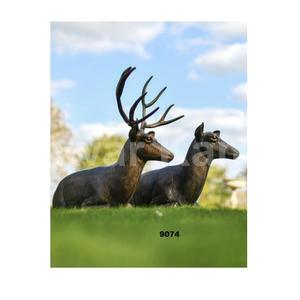 Sculpture de fauve debout en or brossé Sculpture de jardin en aluminium robuste pour décor de patio de parc de cour de jardin - Product Image 2