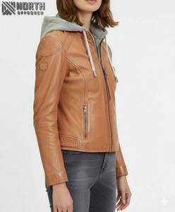 Chaquetas de piel auténtica totalmente personalizadas para mujer, hechas en Sialkot, Pakistán, chaqueta de piel personalizada para mujer - Product Image 3