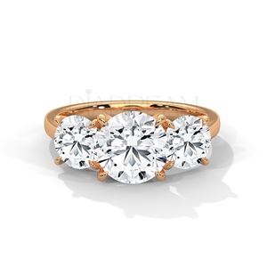 Classy Solitaire Ring Collection en 925 Sterling Silver Moissanite Diamond Round Cut con VVS Clarity para anillo de mujer - Product Image 3