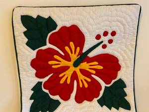 Hand Embroidered Hawaiian <b>Quilts</b> Red Luxurious Stitched Bed Throws Handwoven Blankets with Intricate Embroidery Wholesale - Product Image 4