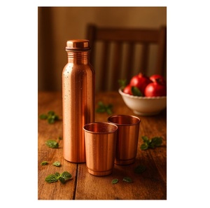 Bouteilles en cuivre de qualité supérieure avec des motifs indiens, type de pressage pour une utilisation en fête - Prix d'usine en Inde - Product Image 3