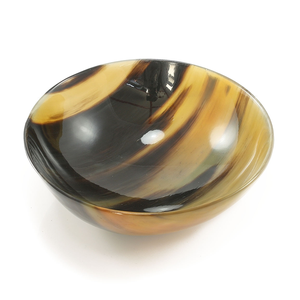 Bol à mélanger en corne de Viking véritable de luxe à la mode Bol de service en corne le plus demandé avec bords en laiton pour la nourriture pour le rasage du savon - Product Image 4