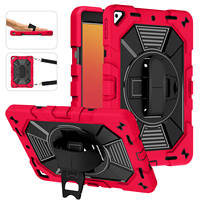 Étui robuste pour iPad 10.2 avec sangle de transport rotative et béquille, protection antichoc à 3 couches pour iPad 7e, 8e et 9e génération