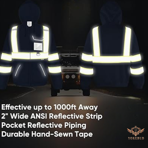 เสื้อแจ็คเก็ตมีฮู้ดผ้าขนแกะ PPE เสื้อแจ็คเก็ตมีฮู้ดสะท้อนแสงสำหรับฤดูหนาวอากาศหนาวเสื้อผ้าป้องกัน - Product Image 6