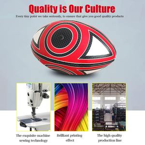 Pelota de rugby de diseño personalizado de alta calidad Estándares de goma multicolor Bolas de diseño de calidad disponibles - Product Image 3