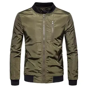 Chaqueta de bombardero con relleno de poliéster regular de precio de alta calidad con cuello levantado y logotipo frontal para uso de invierno unisex - Product Image 1