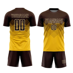 Tenues de football imprimées en polyester, manches courtes, col rond, respirantes, séchage rapide, antibactériennes, légères, personnalisables pour club - Product Image 2