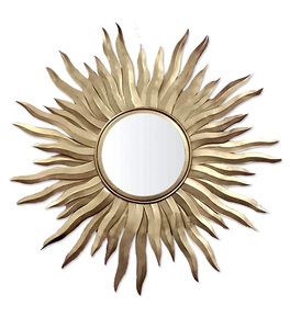 Espejo de pared moderno para el hogar, espejo de color dorado montado en la pared, de Metal y vidrio para habitación - Product Image 3