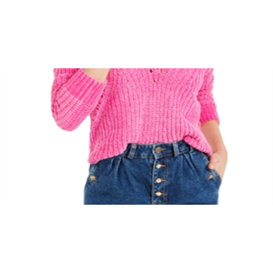 Cardigan Corto Rosa da Donna Bar III con Scollo a V, Traspirante e Caldo con Decorazione a Bottoni Traforati, Stile Casual da Club per Autunno - Product Image 4