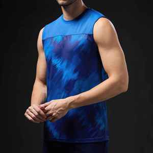 Camiseta sin Mangas Ajustada para Hombre, Diseño 3D, Tejido de Punto, Algodón, Ropa Deportiva de Alta Calidad, MOQ Bajo, Logotipo Personalizado para Gimnasio - Product Image 1