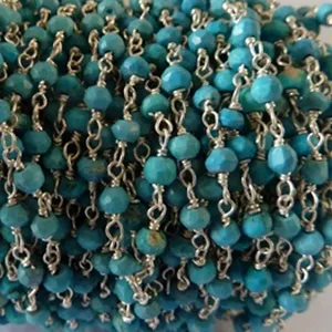Magnifique chaîne de perles de style chapelet en pierre précieuse verte naturelle facettée plaquée or certifiée pour la fabrication de bijoux et de breloques - Product Image 1