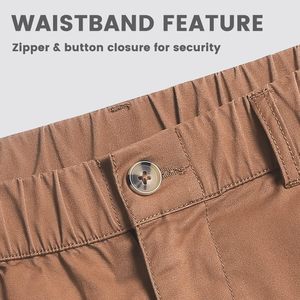 Pantalones cortos informales de algodón de corte clásico para hombre, cintura elástica con múltiples bolsillos, uso diario, traje de verano para caminar - Product Image 5