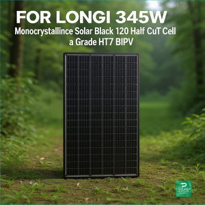 แผงโซลาร์เซลล์ LONGI 345W โมโนคริสตัลไลน์ สีดำ 120 ฮาล์ฟคัทเซลล์ เกรด A HJT BIPV - Product Image 3