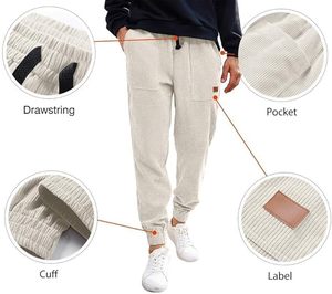 กางเกงกีฬาขายาวผ้าสักหลาดผสมผ้าโพลีเอสเตอร์กางเกงคาร์โก้ลำลองขายาวปรับแต่งได้ตามต้องการ - Product Image 4