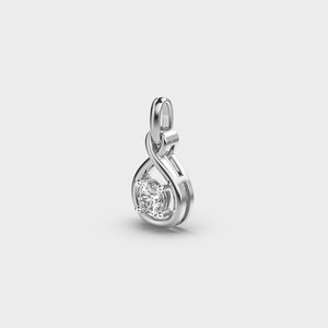 IGI Certified Round Cut Lab Grown Diamond Solitaire <b>Infinity</b> Pendant for Women in 14K Yellow / <b>Rose</b> & White Gold - Product Image 2