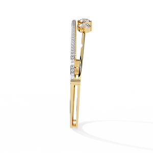 Magnifique bracelet et jonc en or 18 carats avec diamants de laboratoire, bijoux luxueux - Product Image 5