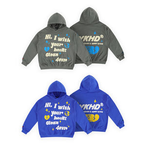 Imprimer Puff Hoodie Heavyweight Cotton Fabricants Drop Shoulder Terry Fabric Abstract Print All-Season Casual Wholesale - Product Image 5