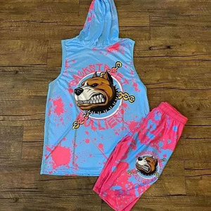 Uniformes de football 7 contre 7 personnalisés noir et bleu avec nom d'équipe imprimé, maillot respirant à capuche et ensembles de shorts grandes tailles - Product Image 2