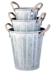Macetas galvanizadas grandes y duraderas con mango, perfectas para jardinería urbana y decoración del hogar - Product Image 5