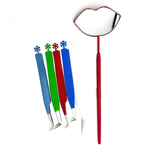 Pince à épiler d'extension de cils de vison enduite de vente chaude pince à épiler de beauté en acier inoxydable à haute pointe durable écologique - Product Image 5