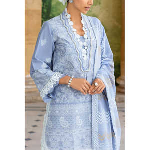 Traje de 3 Piezas para Mujer con Bordado de Zari y Lentejuelas, con Dupatta Estampada DN-52037 - Product Image 2